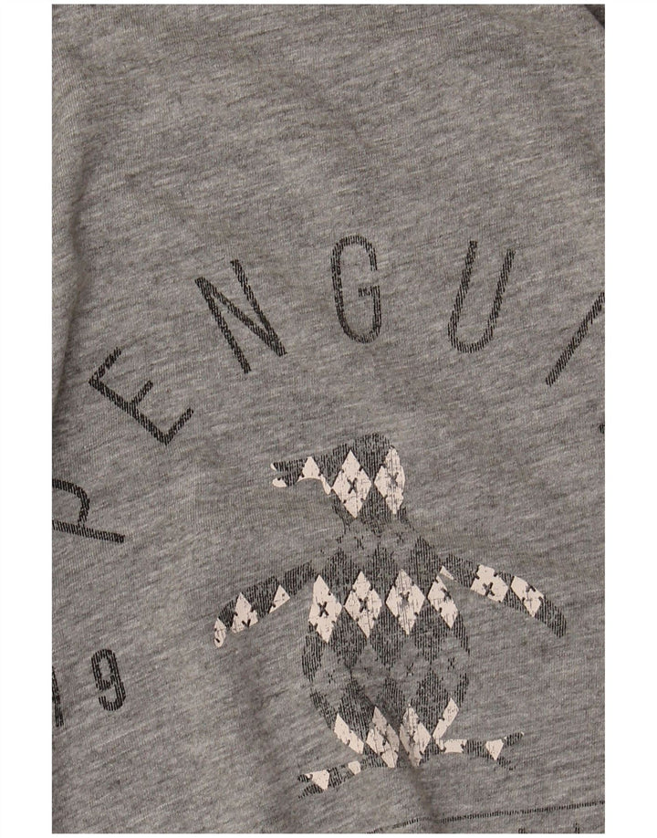 Penguin T-Shirt Graphique Homme Grand Gris Coton