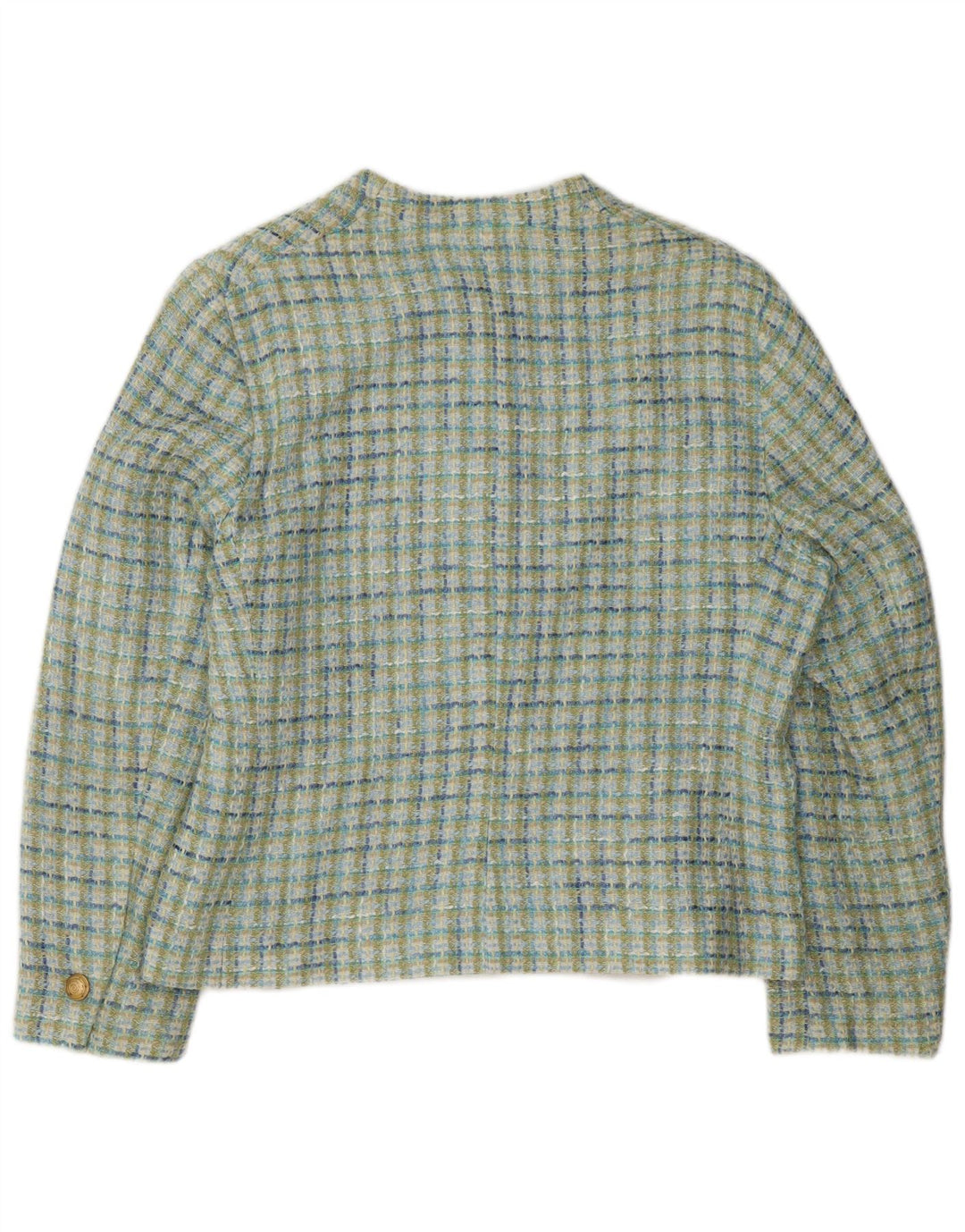 Marks & Spencer Veste blazer à 4 boutons pour femme UK 18 XL Viscose à carreaux verts