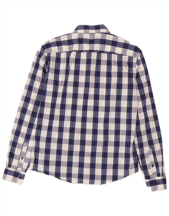 Hugo Boss Chemise slim fit pour homme Taille 40 15 3/4 Bleu moyen à carreaux