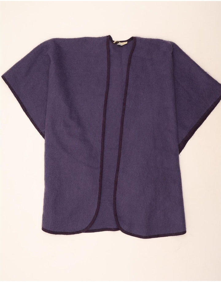 Weinberg Manteau Poncho Ouvert pour Femme UK 16 Grande Laine Violette