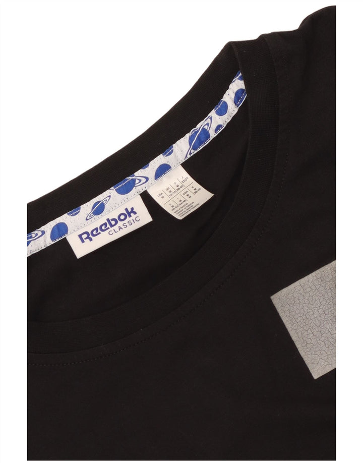 Reebok T-shirt graphique surdimensionné pour femme UK 12/14 Noir moyen