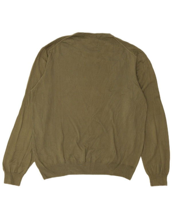 Conte of Florence Pull col rond pour homme en coton vert 2XL
