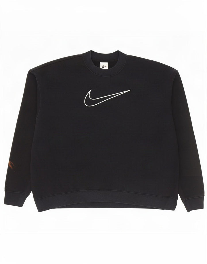 Nike Hommes Dri Fit Graphic Sweatshirt Jumper Grand Noir Coton