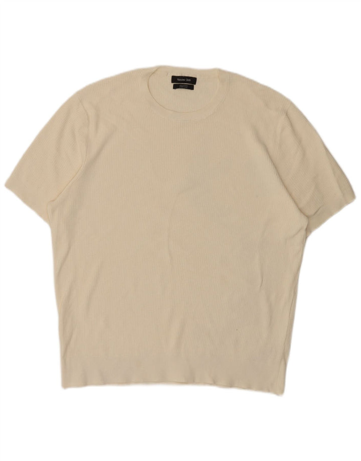 Massimo Dutti T-shirt à manches courtes pour homme en coton blanc