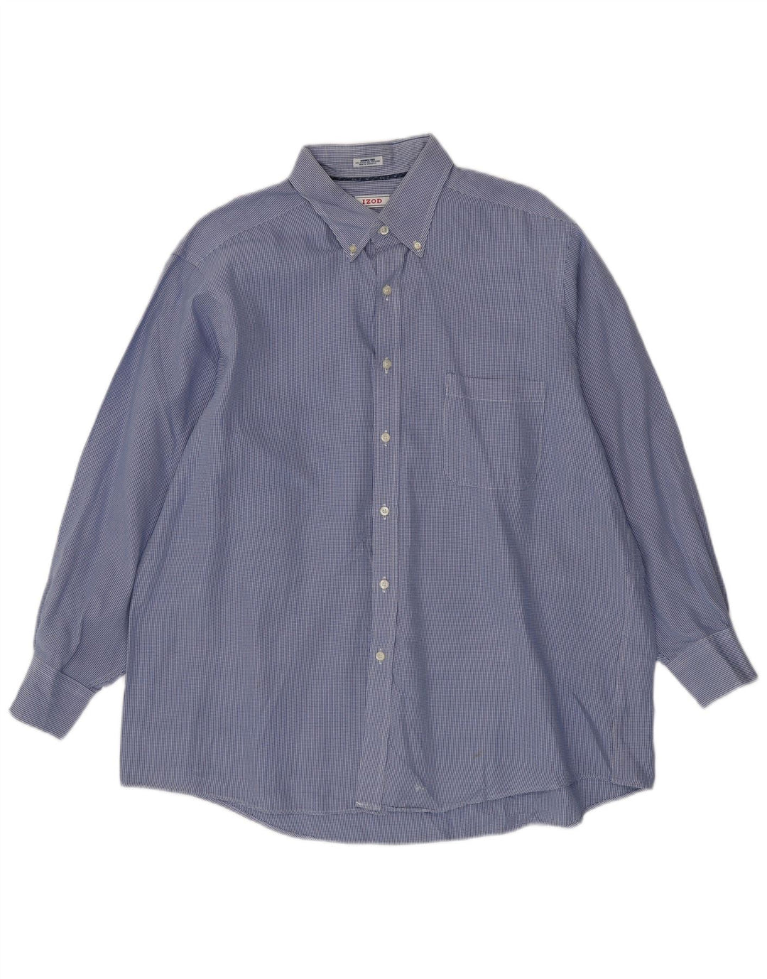 Izod Chemise à carreaux coupe régulière pour homme Taille 17 XL Bleu Pied-de-poule Coton