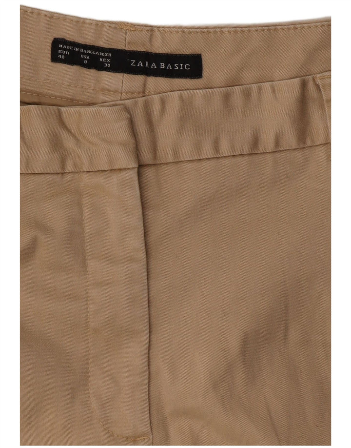 Zara Pantalon Chino Slim Femme EU 40 Moyen W30 L25 Beige