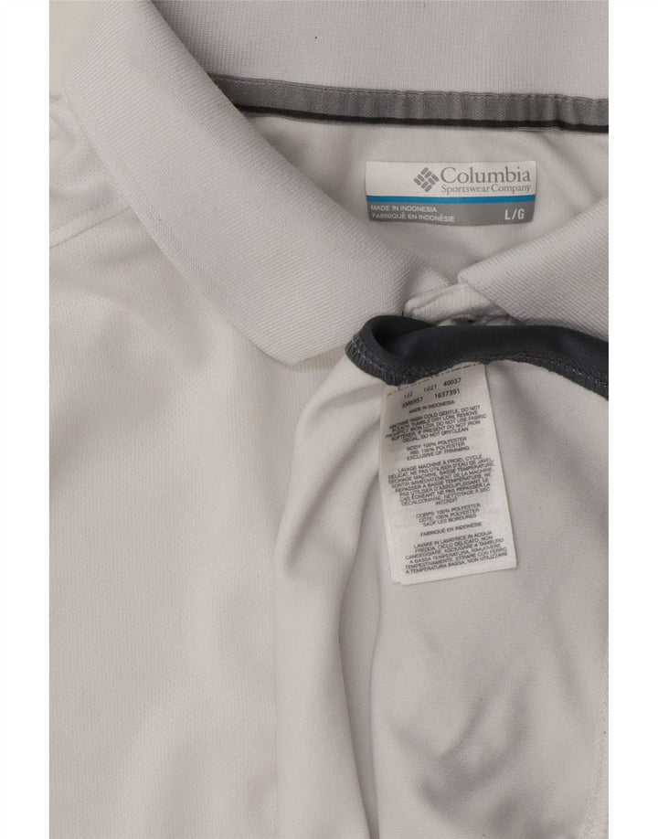 Columbia Polo Homme Large Blanc Colorblock Polyester