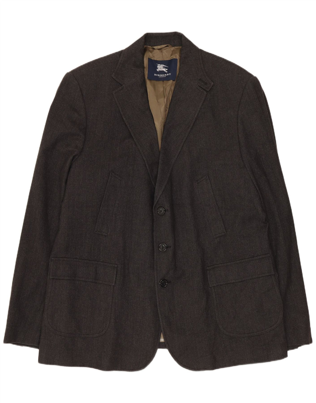 Burberry Veste Blazer 3 Boutons Homme UK 42 XL Laine à Chevrons Gris