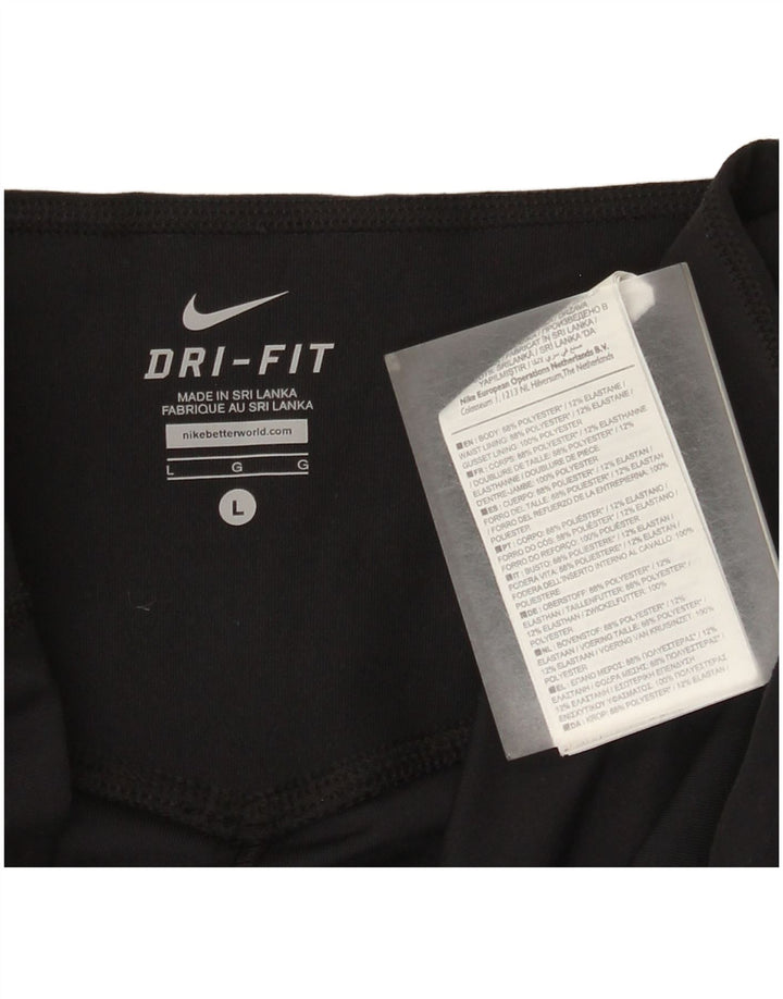 Nike Legging Capri Dri Fit pour femme UK 14 Large Noir Polyester