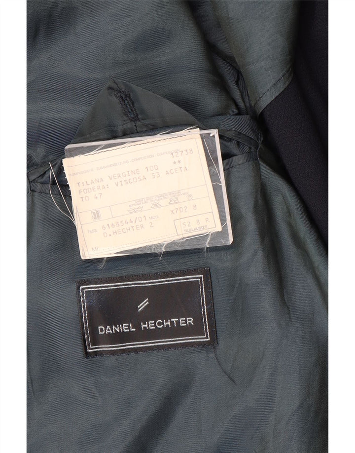 DANIEL HECHTER Veste Blazer 3 Boutons Homme IT 52 XL Bleu Marine Laine Vierge