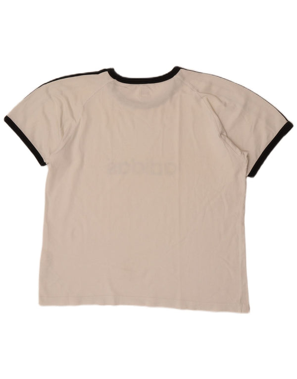 Adidas T-Shirt Femme Top UK 18 XL Coton Blanc