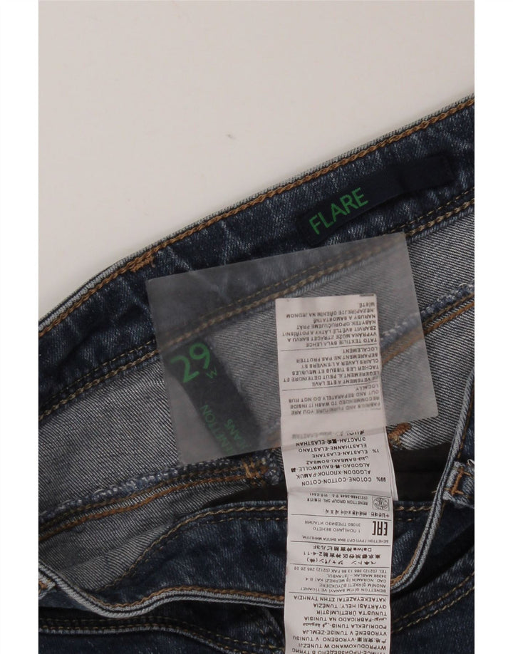 Benetton Jean Évasé Femme W29 L31 Bleu Coton