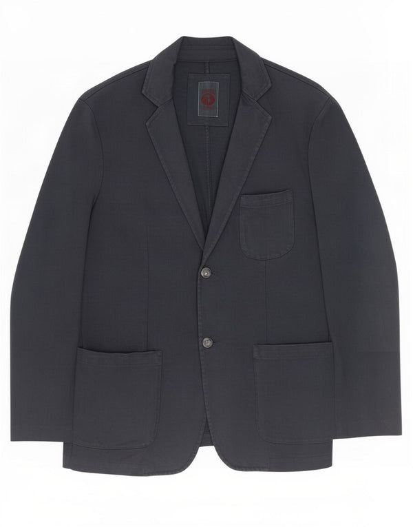 Trussardi Veste Blazer 2 Boutons Homme EU 52 XL Bleu Marine Coton