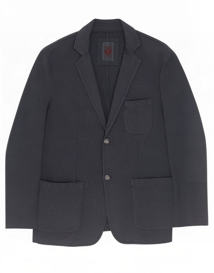 Trussardi Veste Blazer 2 Boutons Homme EU 52 XL Bleu Marine Coton