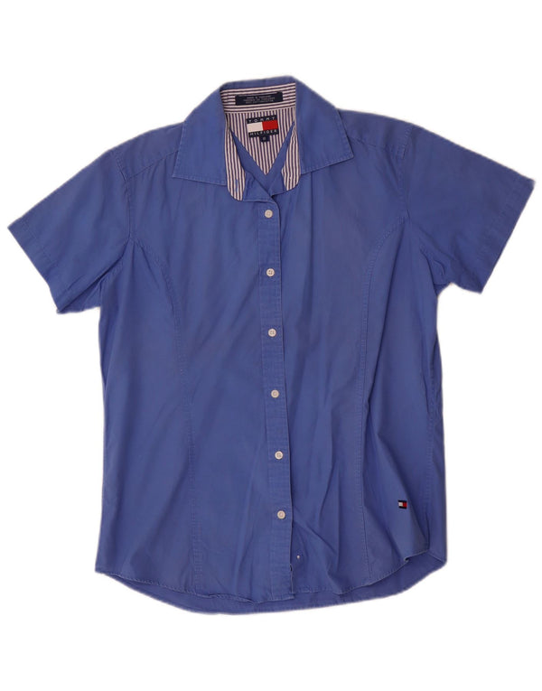 Tommy Hilfiger Chemise à manches courtes pour femme US 8 Bleu moyen Coton
