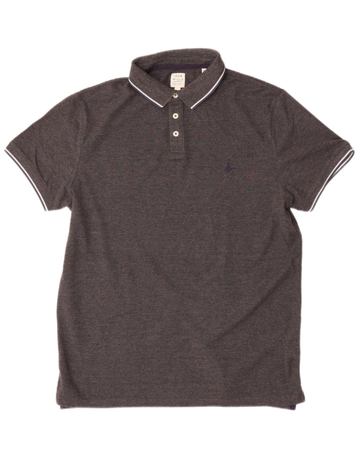JACK WILLS Polo Homme Grand Gris Coton