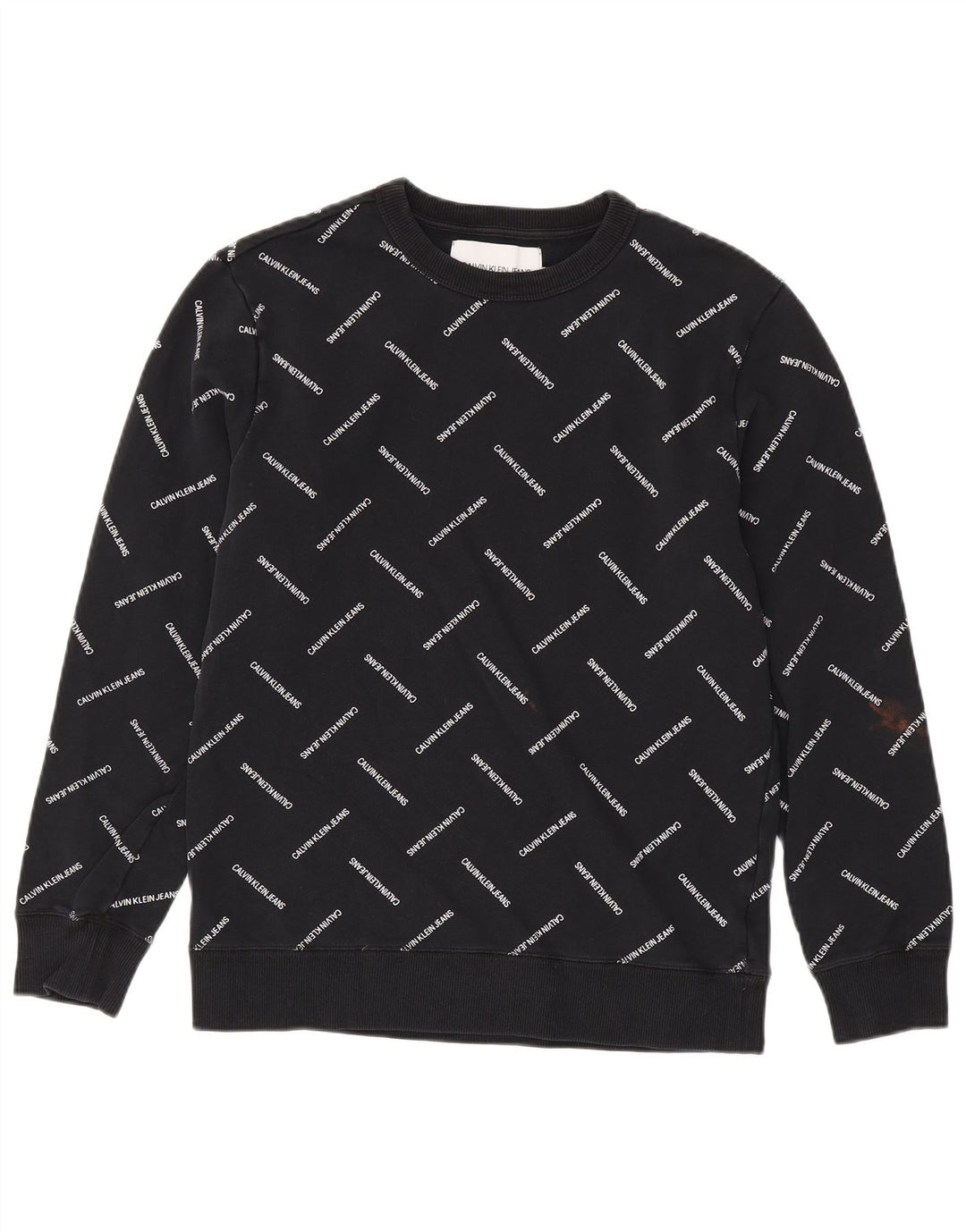 CALVIN KLEIN JEANS Pull Graphique Sweatshirt Homme Noir Moyen Coton