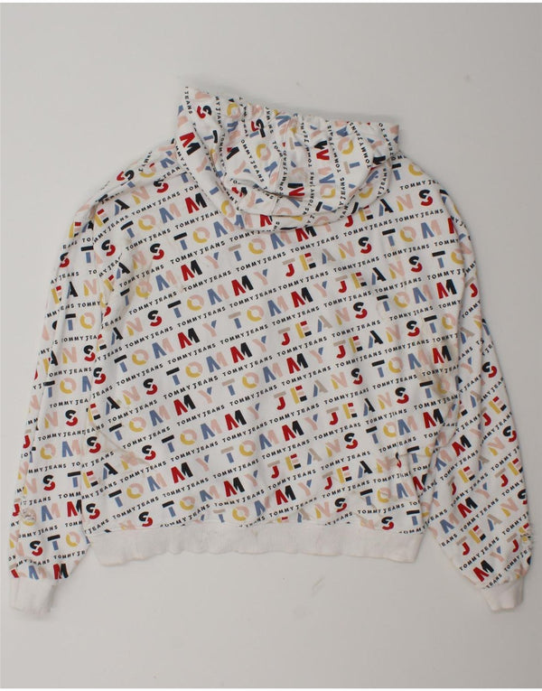 Tommy Hilfiger Pull à capuche surdimensionné graphique pour femme UK 18 XL Coton blanc