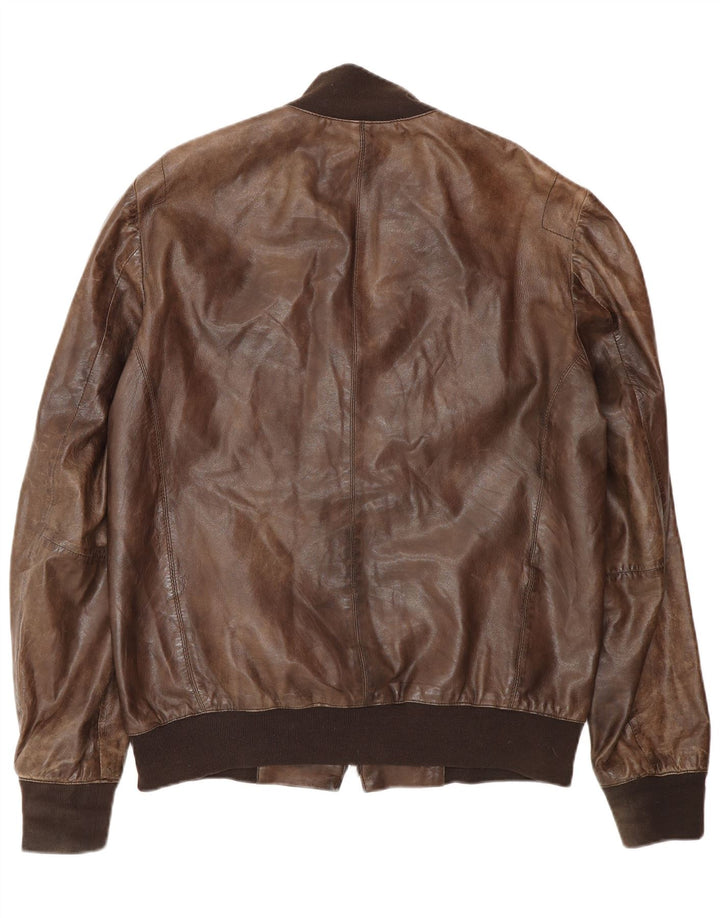 Zen Veste en cuir pour homme UK 40 Grand cuir marron