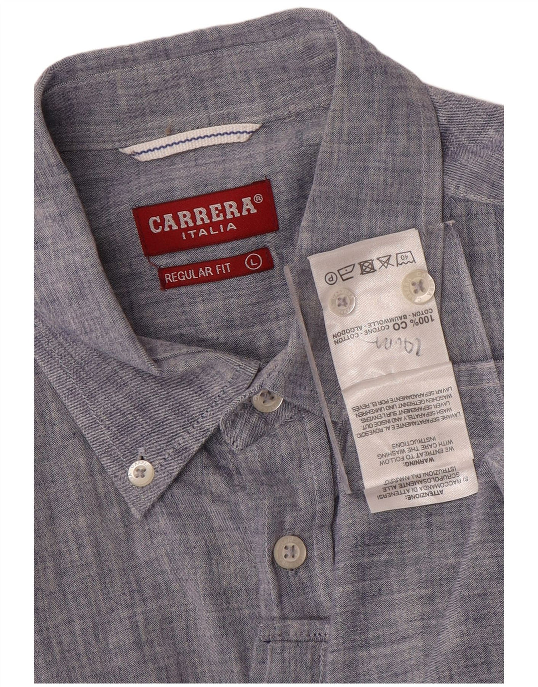 Carrera Chemise à manches courtes Regular Fit pour homme en coton bleu moyen