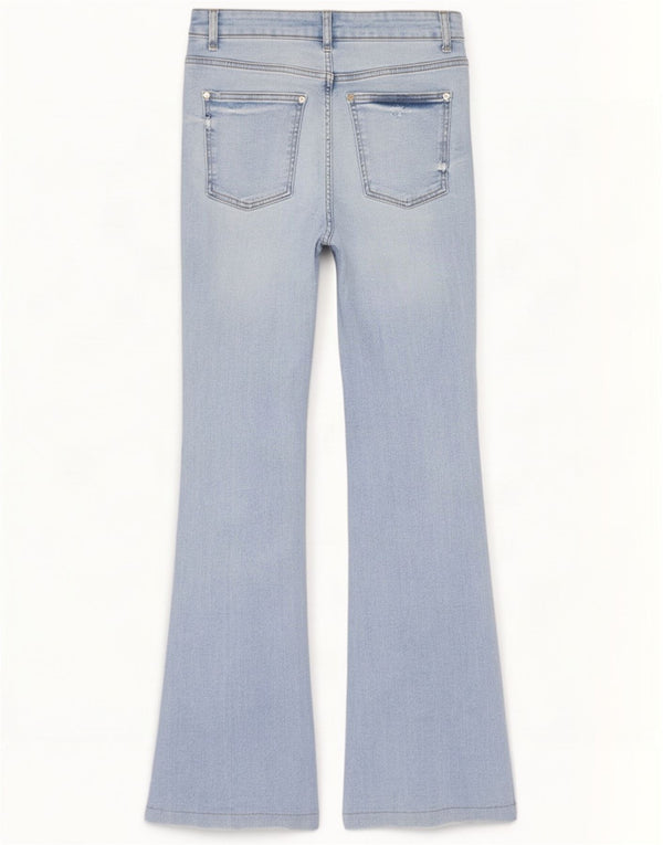 Zara Jean évasé pour femme EU 38 Small W28 L32 Bleu Coton