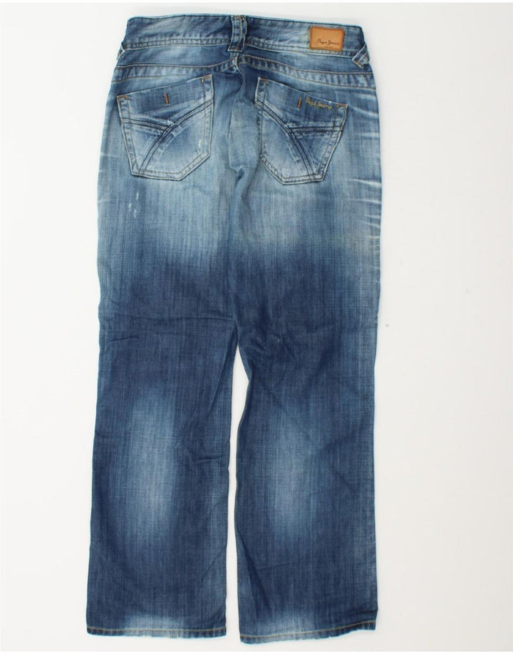 PEPE JEANS Womens Distressed Bootcut Jeans W28 L30 Blue Cotton Vintage PEPE Jeans and Second-Hand PEPE Jeans from Messina Hembry 