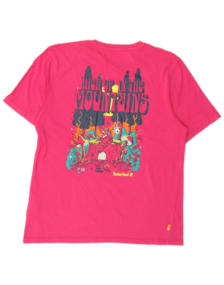 Timberland Tee-Shirt Graphique Homme Rose Moyen