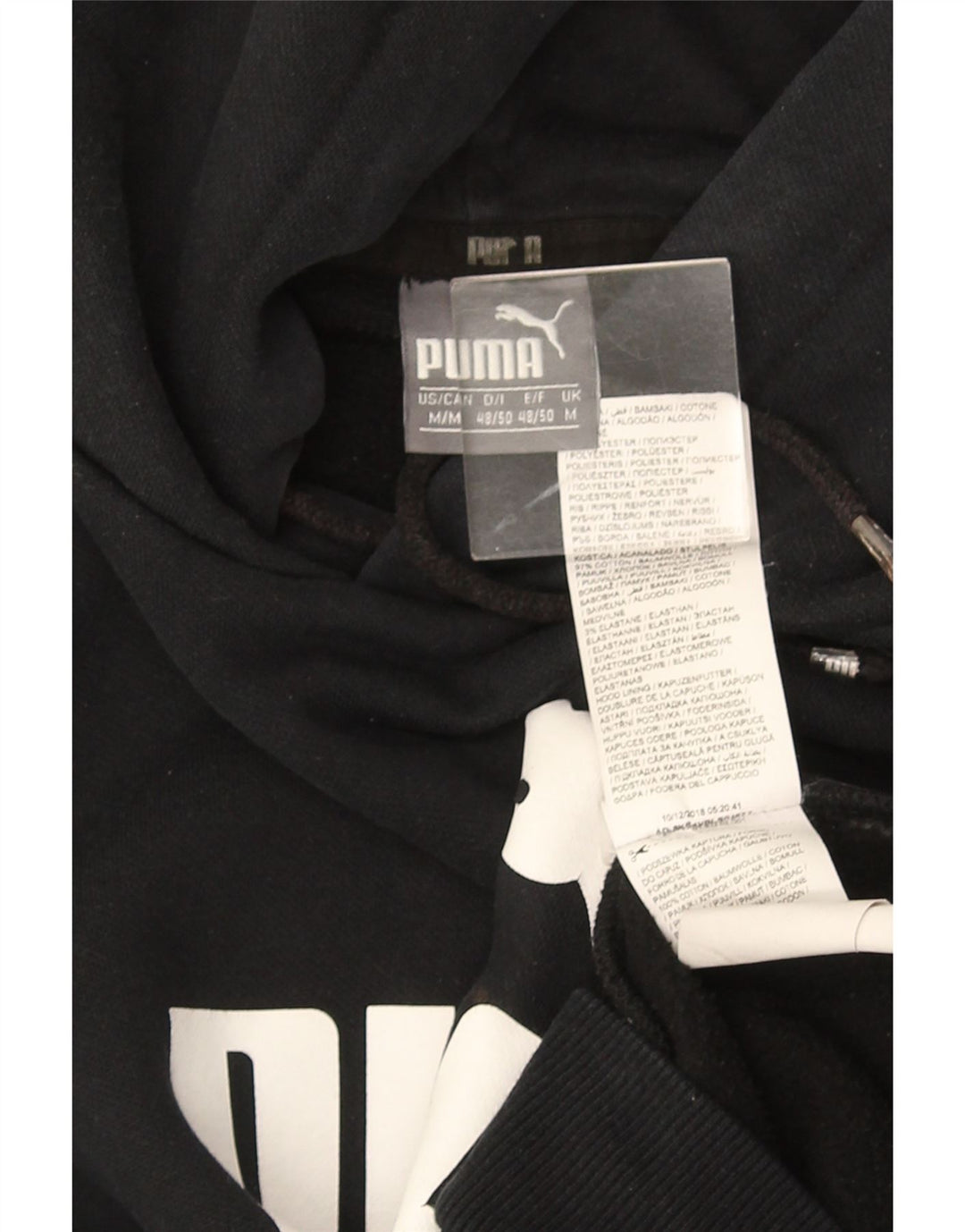 PUMA Sweat à Capuche Graphique Homme Noir Moyen Coton