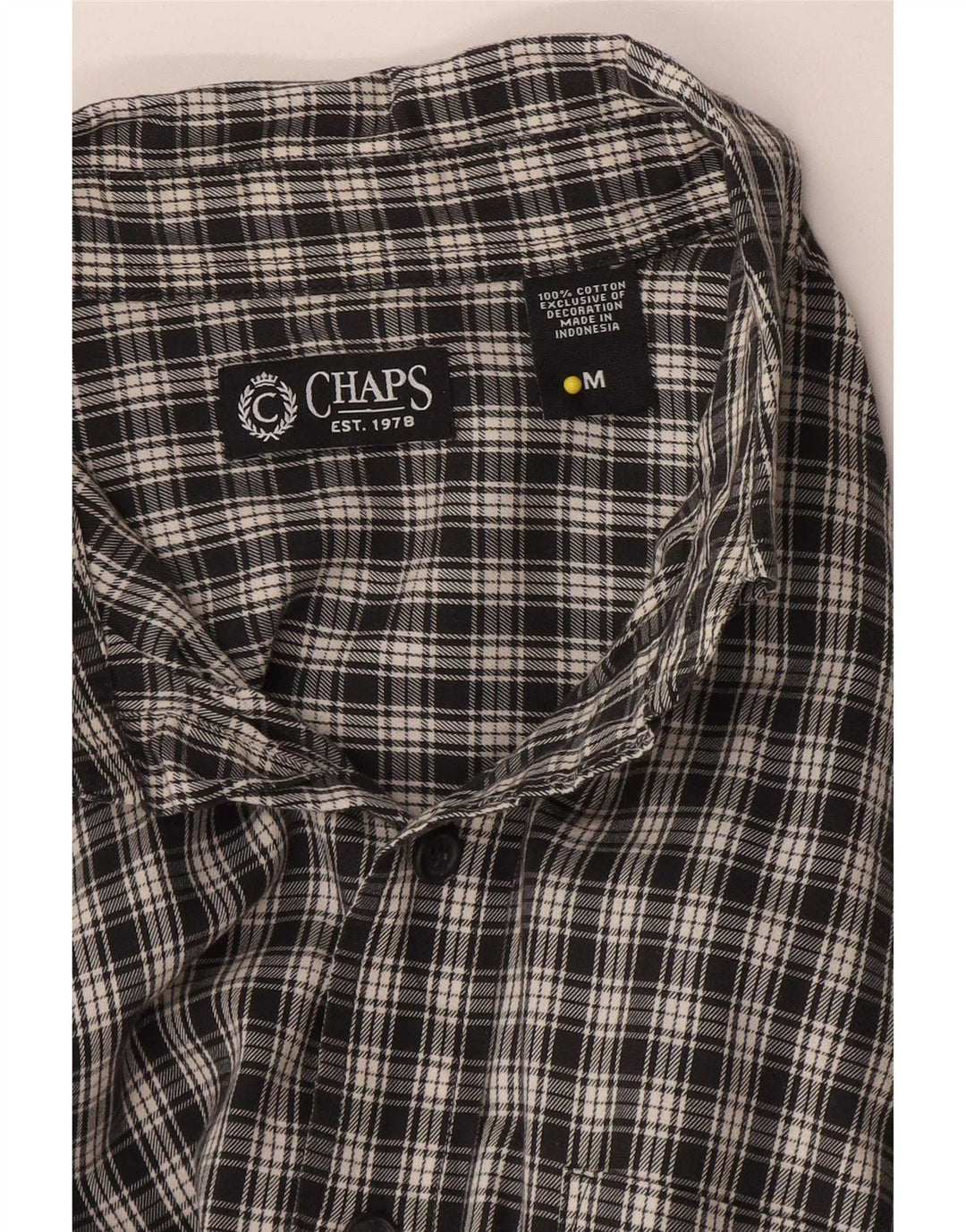Chaps Chemise Homme Medium Black Check Coton
