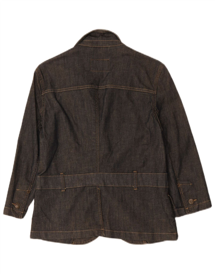 Massimo Dutti Veste blazer à manches courtes en jean pour femme UK 10 Petit Bleu marine