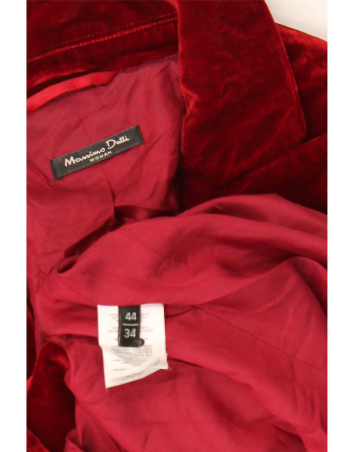 Massimo Dutti Veste blazer en velours à 1 bouton pour femme EU 44 XL Viscose rouge