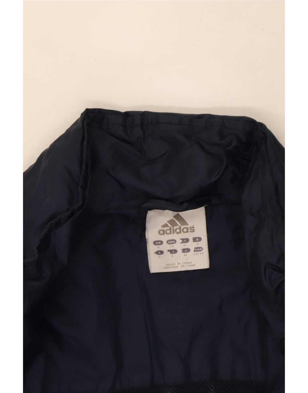 Adidas Veste de pluie à capuche pour homme UK 36 Small Bleu marine Polyamide