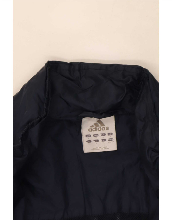 Adidas Veste de pluie à capuche pour homme UK 36 Small Bleu marine Polyamide