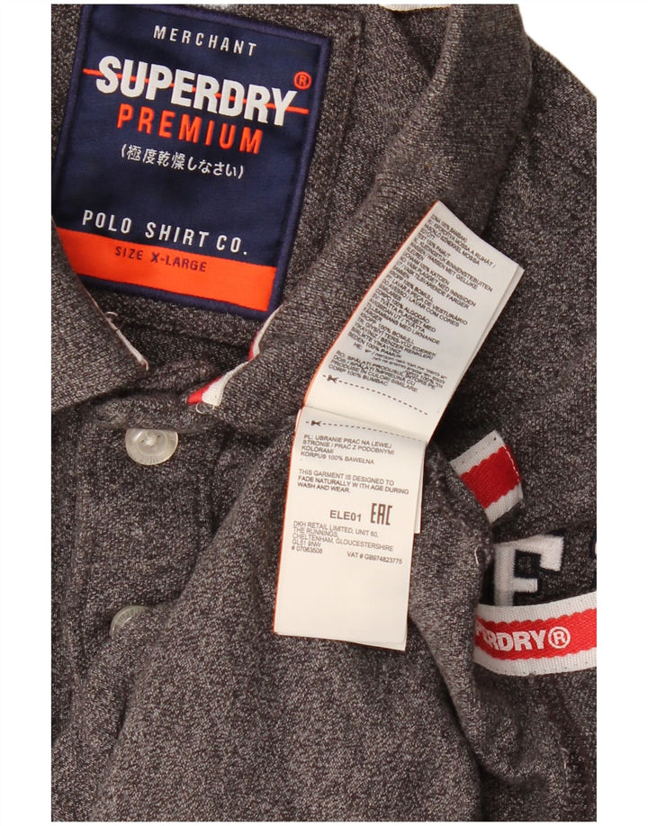 Superdry Polo Graphique XL Coton Chiné Gris Gris