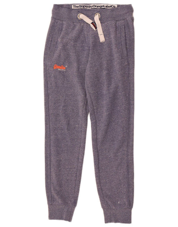 Superdry Pantalon de survêtement coupe slim pour femme UK 8 Small Bleu moucheté