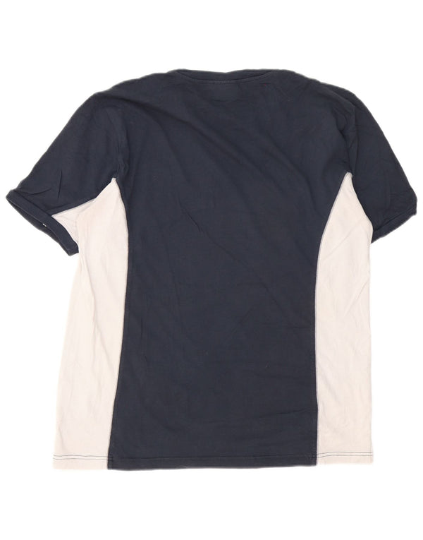 Champion T-Shirt Graphique Homme Top XL Bleu Marine Colourblock Coton