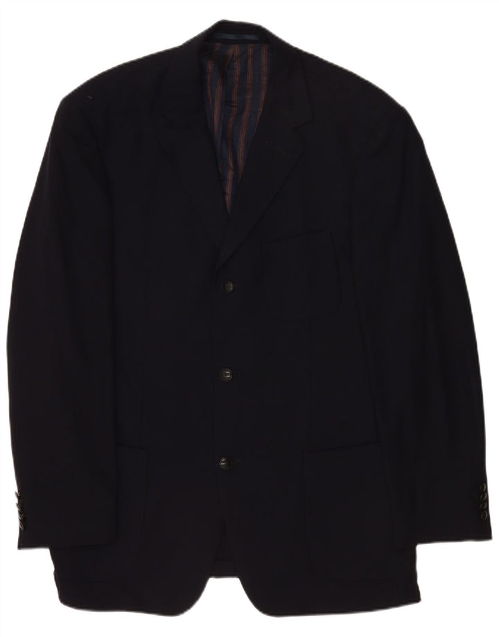 Hugo Boss Veste blazer à 3 boutons pour homme EU 52 XL Bleu marine Laine vierge