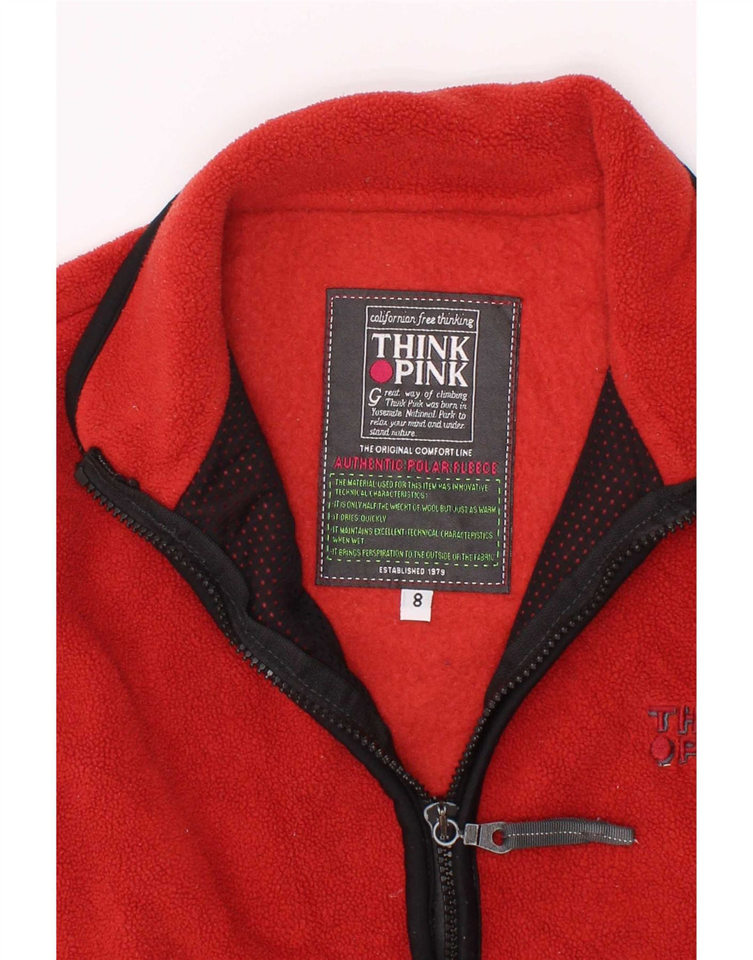 Think Pink Gilet Polaire Garçon 7-8 Ans Rouge