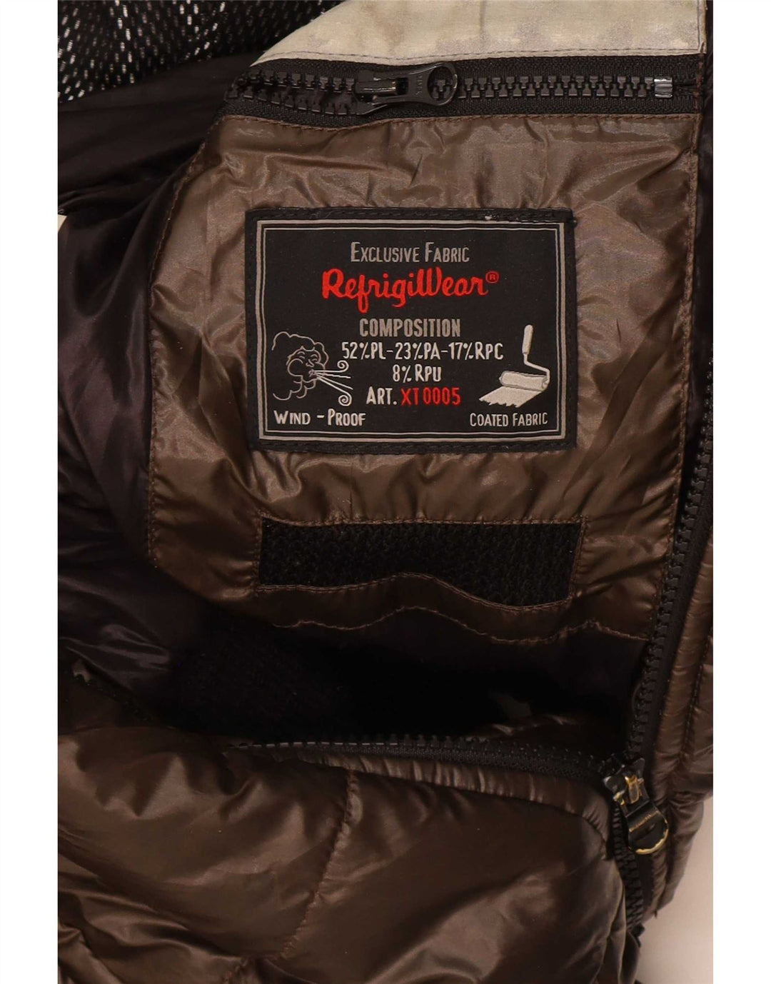 Refrigiwear Veste matelassée à capuche Sixty pour homme UK 38 Marron moyen Polyester