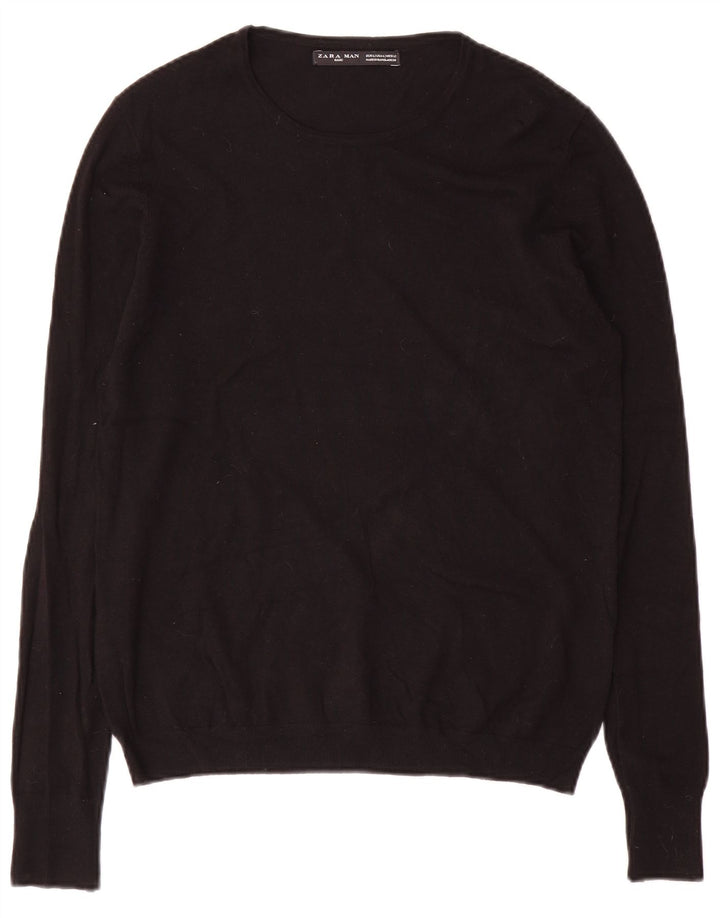 Zara Pull ras du cou pour homme, grand, noir
