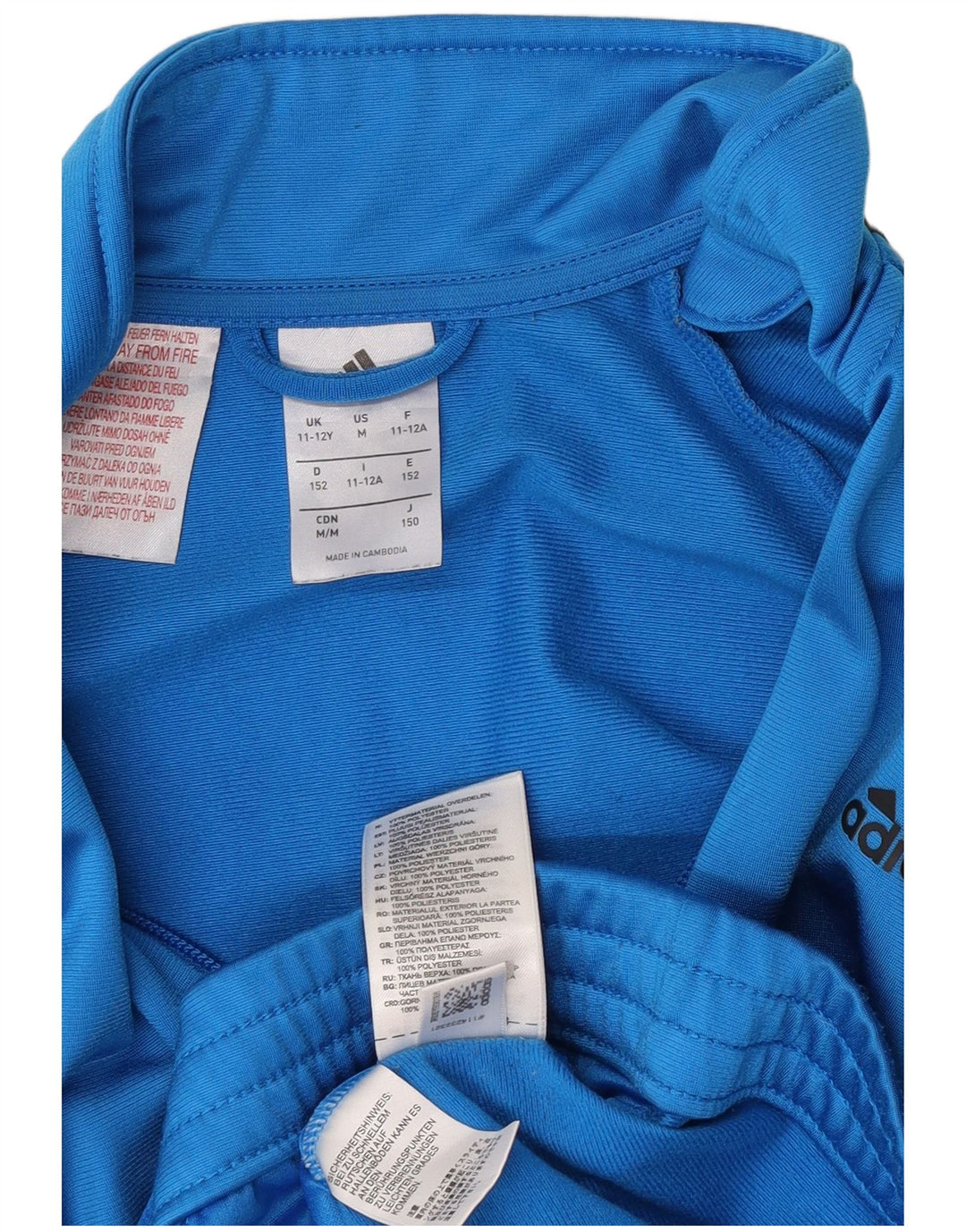Adidas Veste de Survêtement Garçon 11-12 ans Bleu Colorblock Polyester