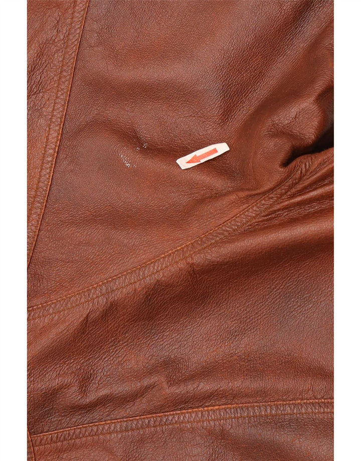 Mondial Veste en cuir coupe ample pour homme UK 38 Marron moyen