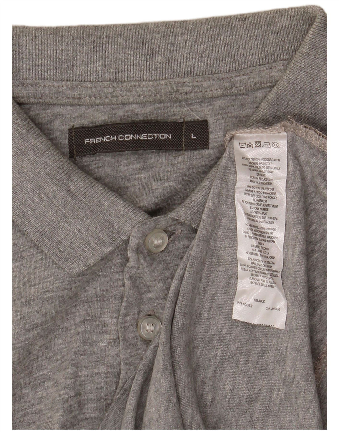 French Connection Polo Homme Large Gris Moucheté Coton