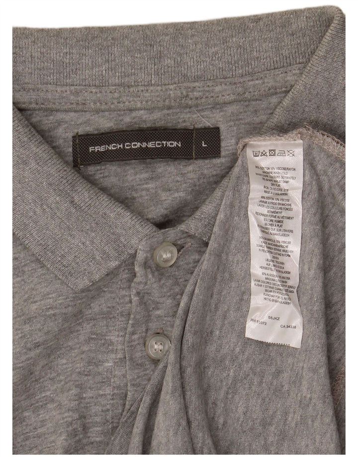 French Connection Polo Homme Large Gris Moucheté Coton