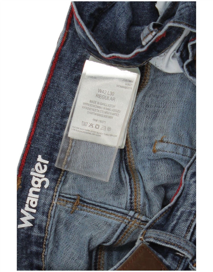 Wrangler Jean droit coupe droite W42 L30 pour homme en coton bleu