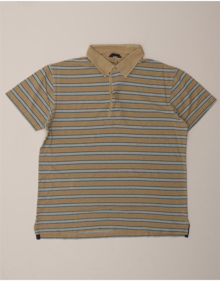 MARLBORO CLASSICS Polo Homme Large Beige Rayé