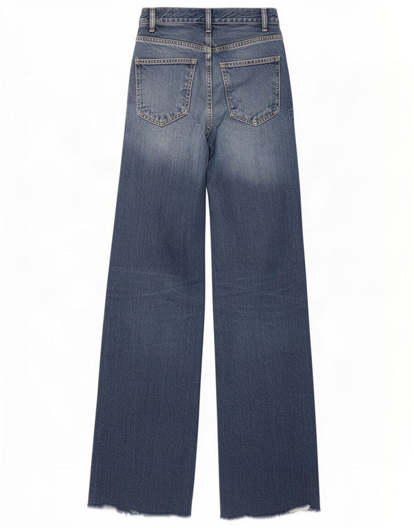 Zara Womens High Rise Wide Leg Jeans EU 32 2XS W22 L32 Blue Cotton