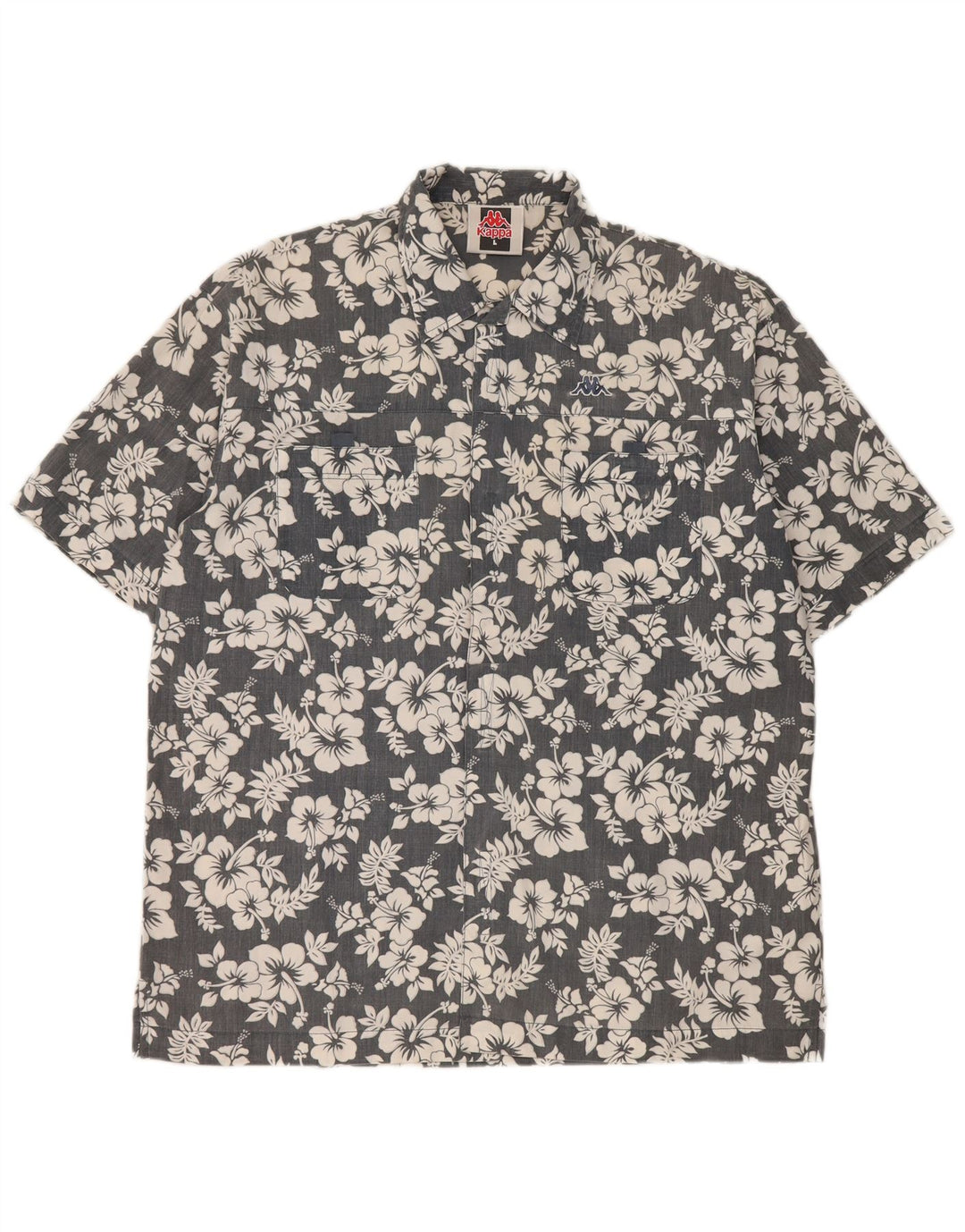 Kappa Chemise à Manches Courtes Homme Grand Gris Floral Polyester