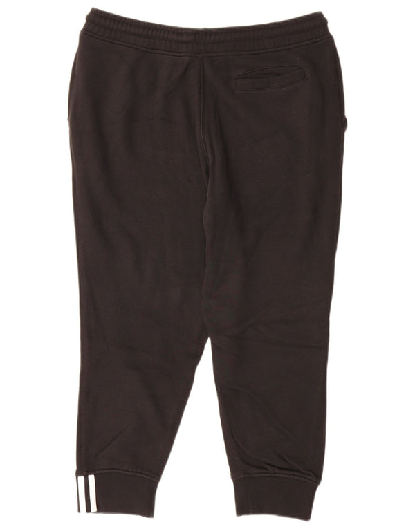 Adidas Femmes Capri Survêtement Pantalon Joggers UK 16 Grand Noir Coton