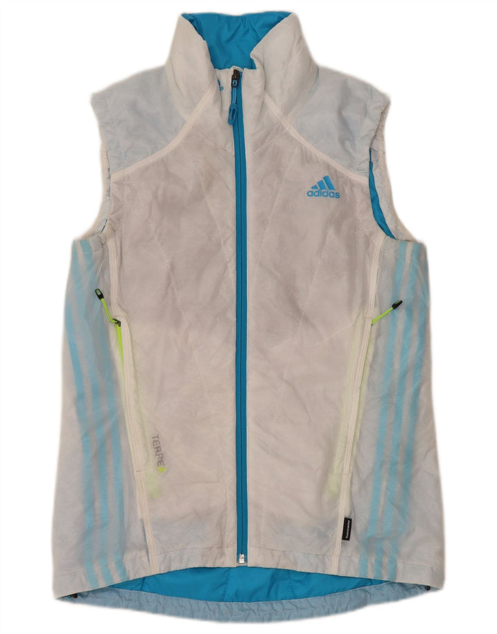 Adidas Femme Terrex Rembourré Gilet UK 12 Moyen Blanc Polyester